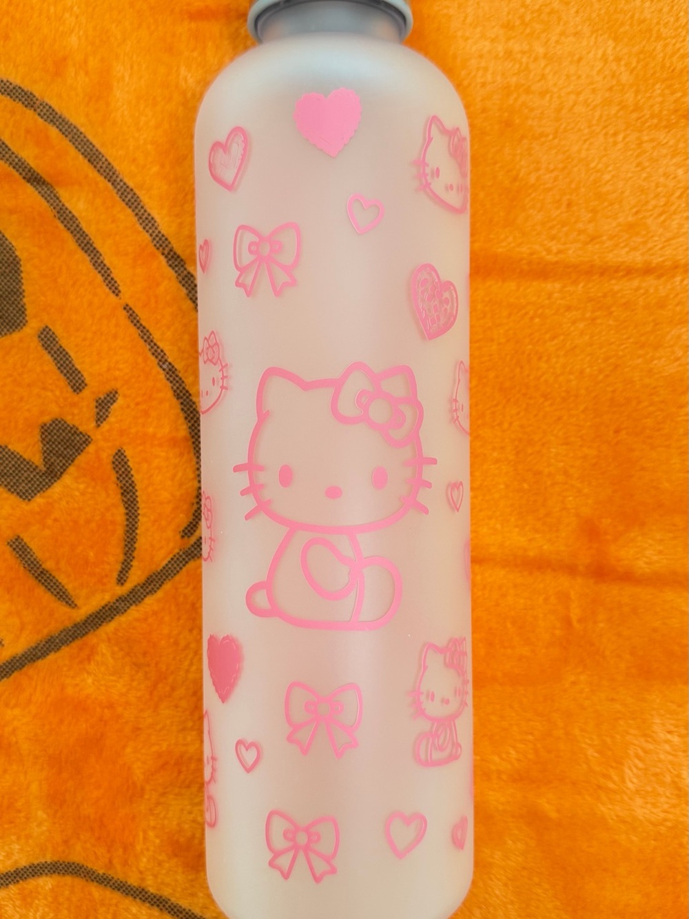 Hello Kitty Pink and White Kids Drink Bottle with Heart & Bow Motifs